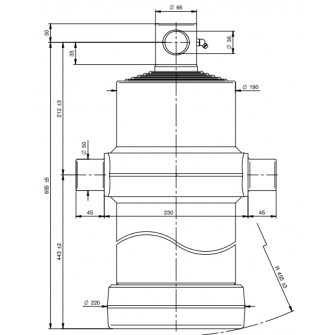 Teleskopski cilinder 6 stopenj 20 ton 2910 mm z luknjo 4062F